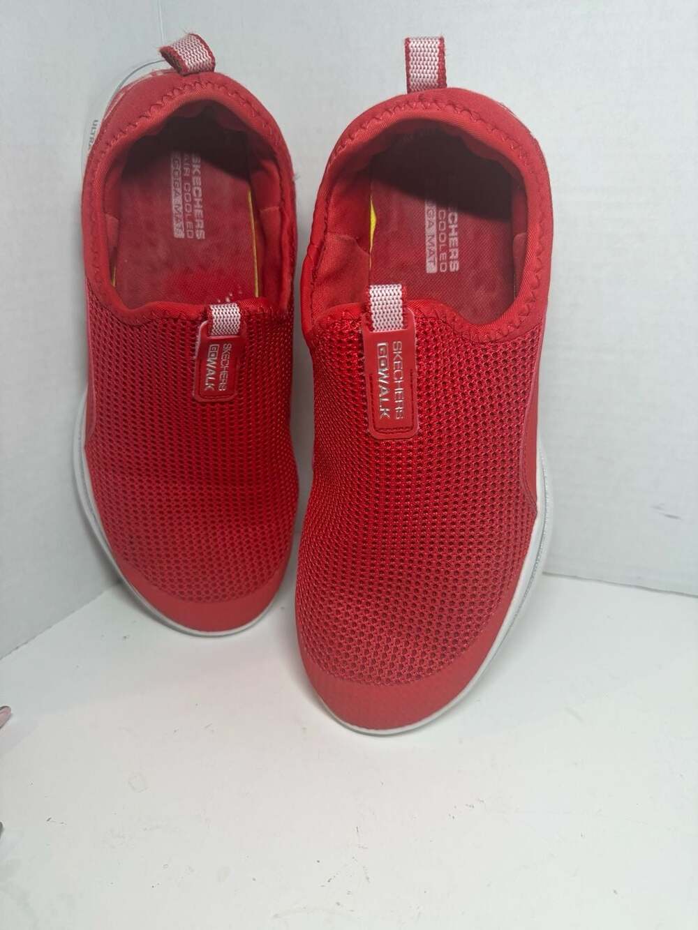 Skechers Go Walk Air Cooled Goga Mat Ultra Go Red Slip On Walking Shoes Sneakers